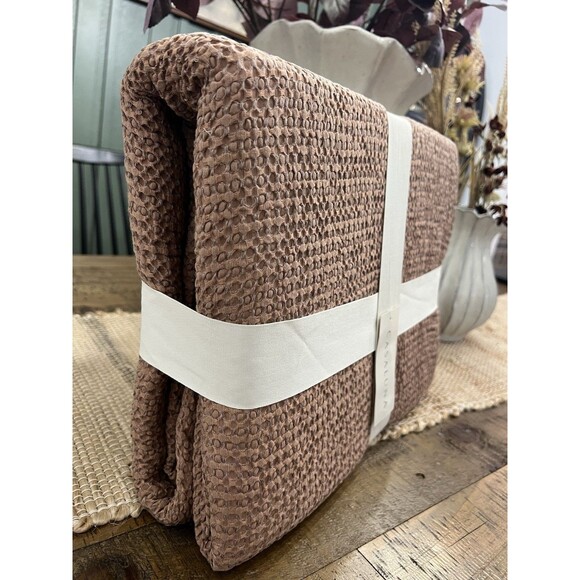 Full/Queen Textured Waffle Coverlet Brown - Casaluna - Picture 5 of 7